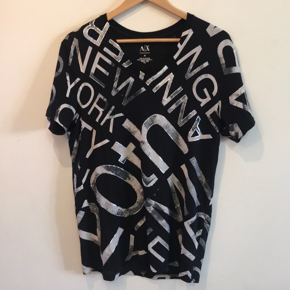 A/X Armani Exchange Tops - Armani Exchange Spell Out Tee Top